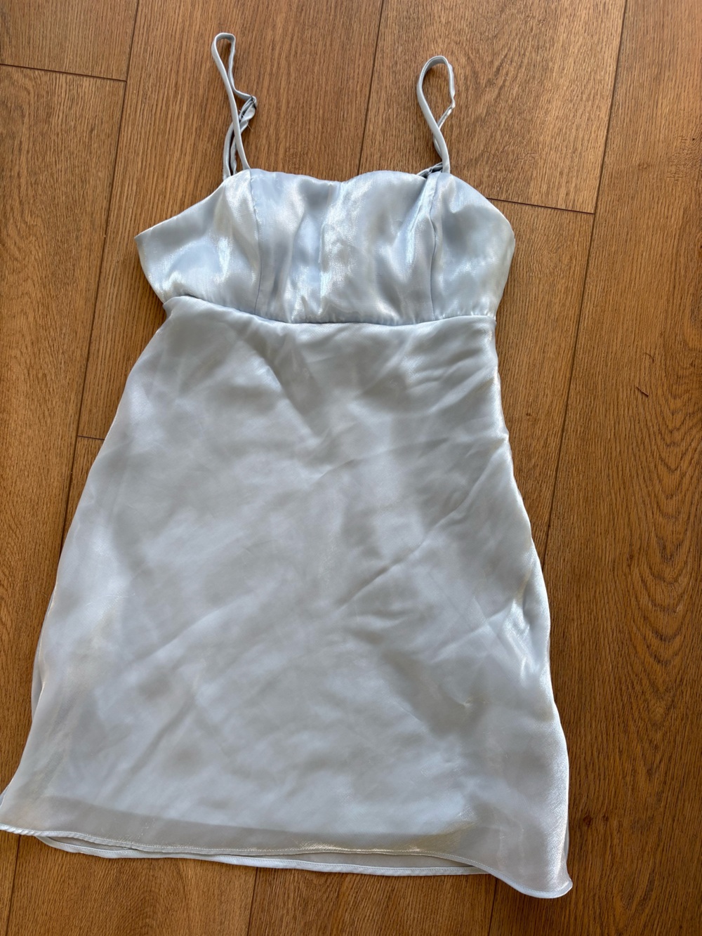 Silky Light Blue Women's Slip Dress